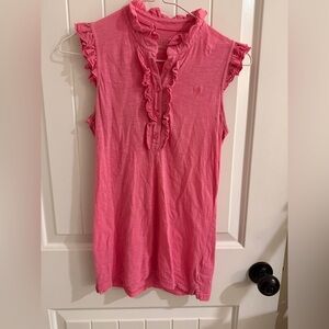 Lilly Pulitzer Pink Ruffled Sleeveless tank Top XS